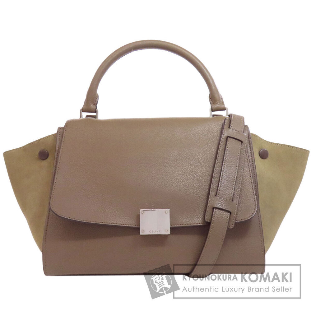 Celine Trapeze 2way Calfskin Leather Shoulder bag leather